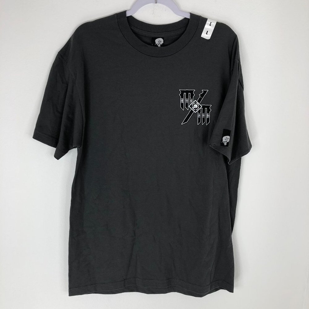 Metal Mulisha Band T-Shirt Mens Large Gray Short Sleeve Spell Out Skull Graphic